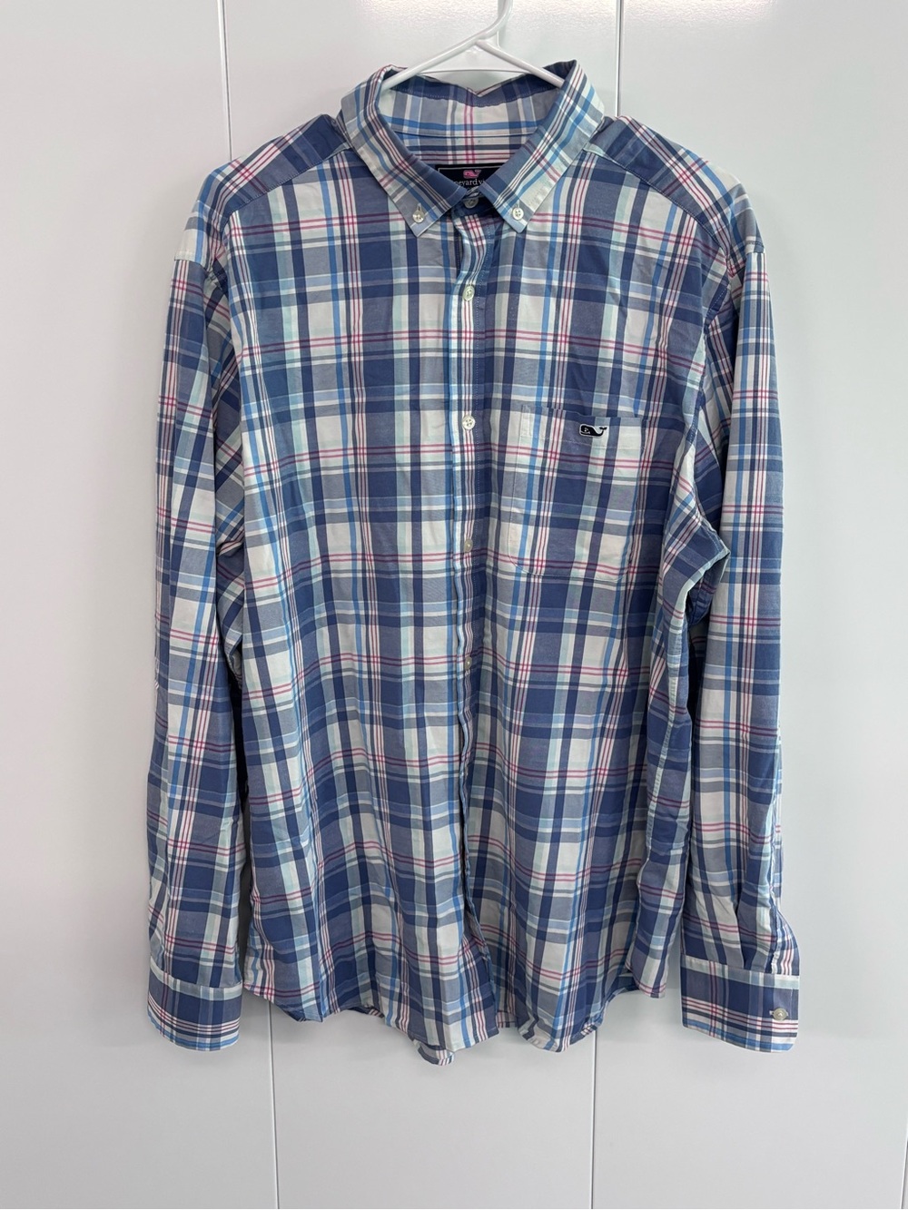 Vineyard Vines PERFORMANCE Men’s X- LARGE Blue Plaid Classic Fit Tucker Shirt XL